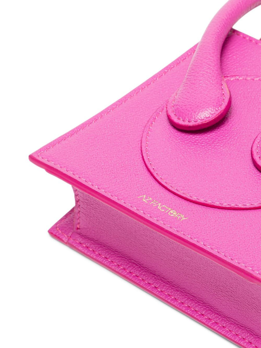 Az Factory Cake Mini Tote Bag By Ester Manas For Women Premium Chic Calfskin Fuchsia Finish