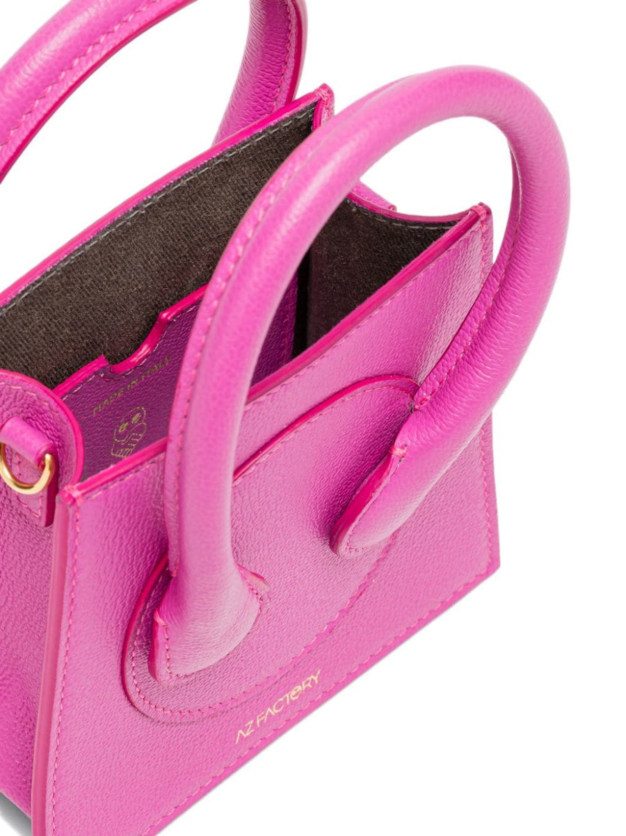 Az Factory Cake Mini Tote Bag By Ester Manas For Women Premium Chic Calfskin Fuchsia Finish