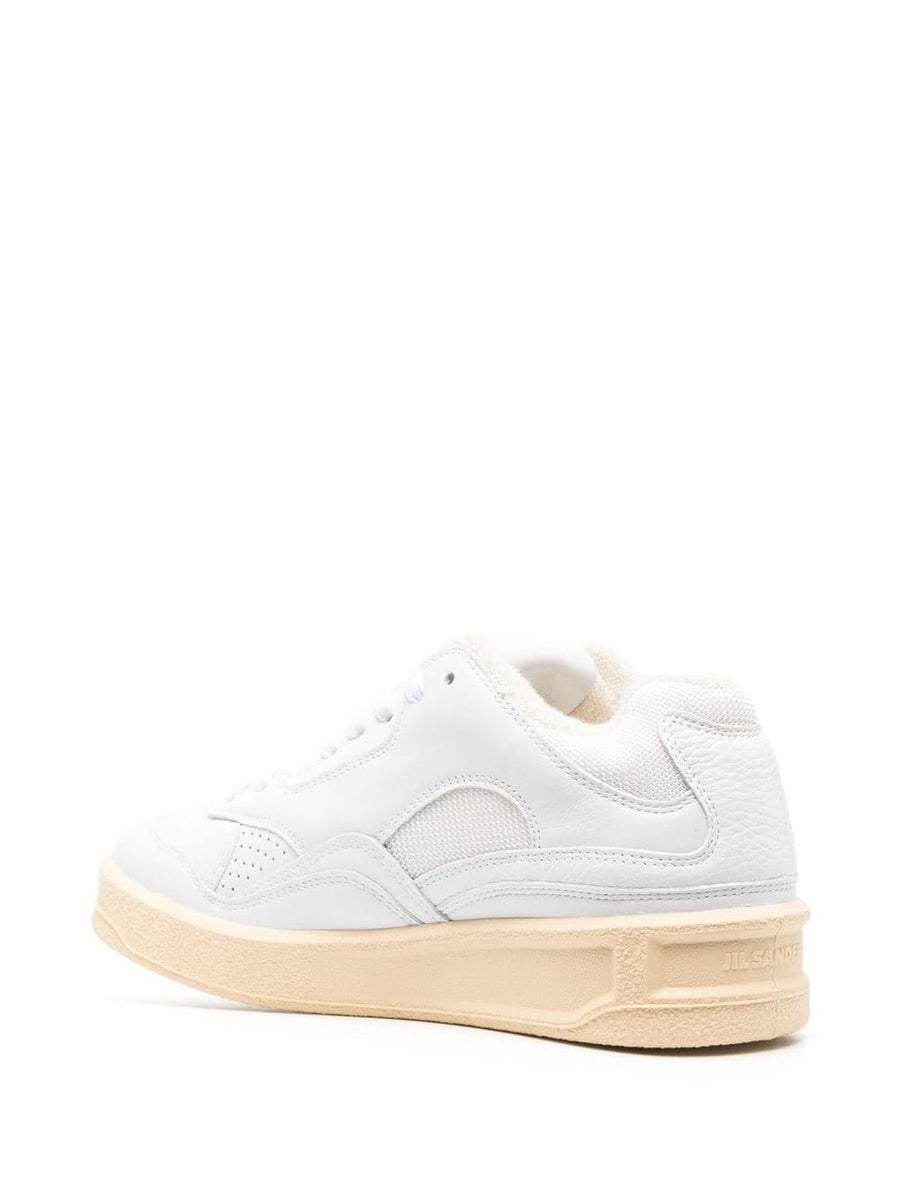 Jil Sander Sneakers for Women Debossed Logo Calf Leather Upper with Inserts Luxurious Minimalist Style