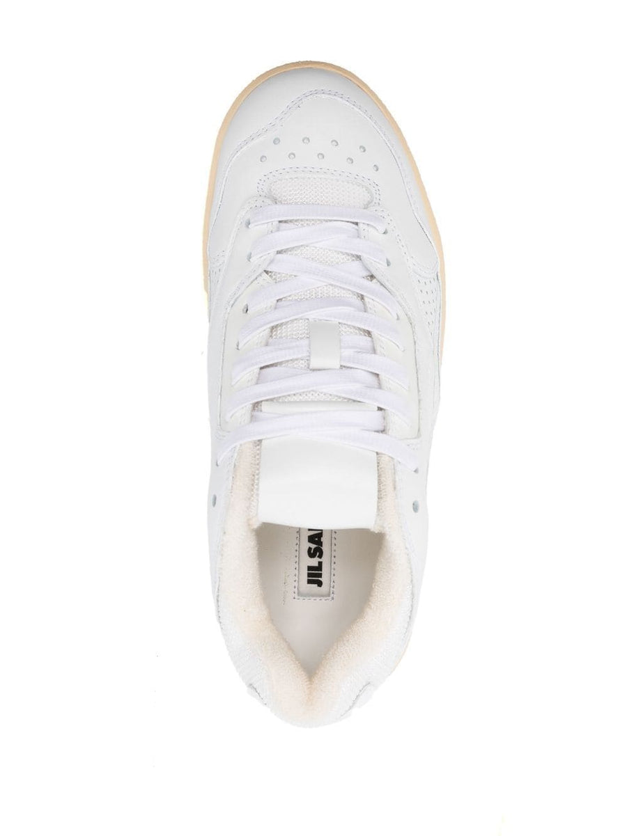 Jil Sander Sneakers for Women Debossed Logo Calf Leather Upper with Inserts Luxurious Minimalist Style