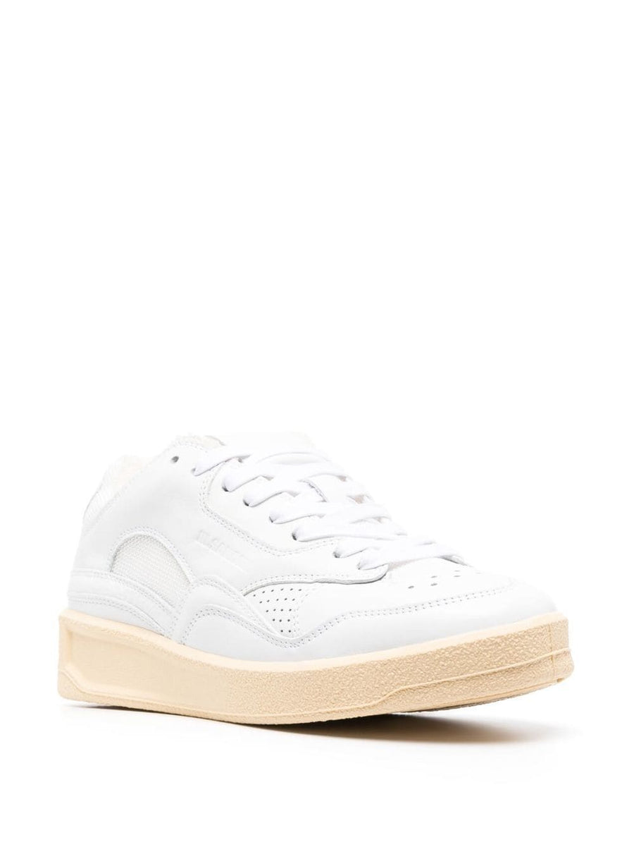 Jil Sander Sneakers for Women Debossed Logo Calf Leather Upper with Inserts Luxurious Minimalist Style