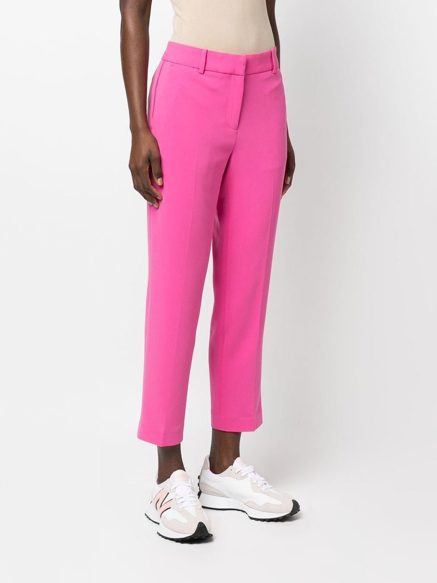 Michael Kors MMK Slim Cropped Trousers For Women In Cerise Pink Polished Tailoring Cropped Fit