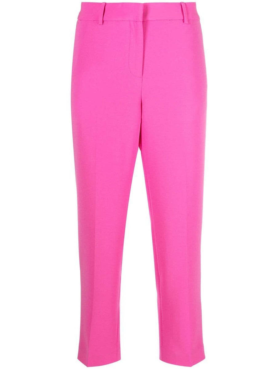 Michael Kors MMK Slim Cropped Trousers For Women In Cerise Pink Polished Tailoring Cropped Fit