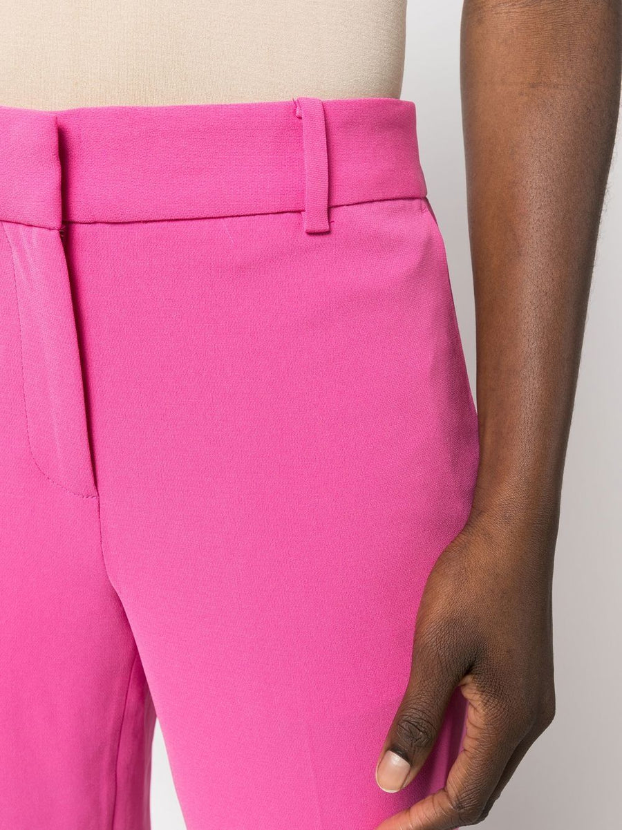 Michael Kors MMK Slim Cropped Trousers For Women In Cerise Pink Polished Tailoring Cropped Fit