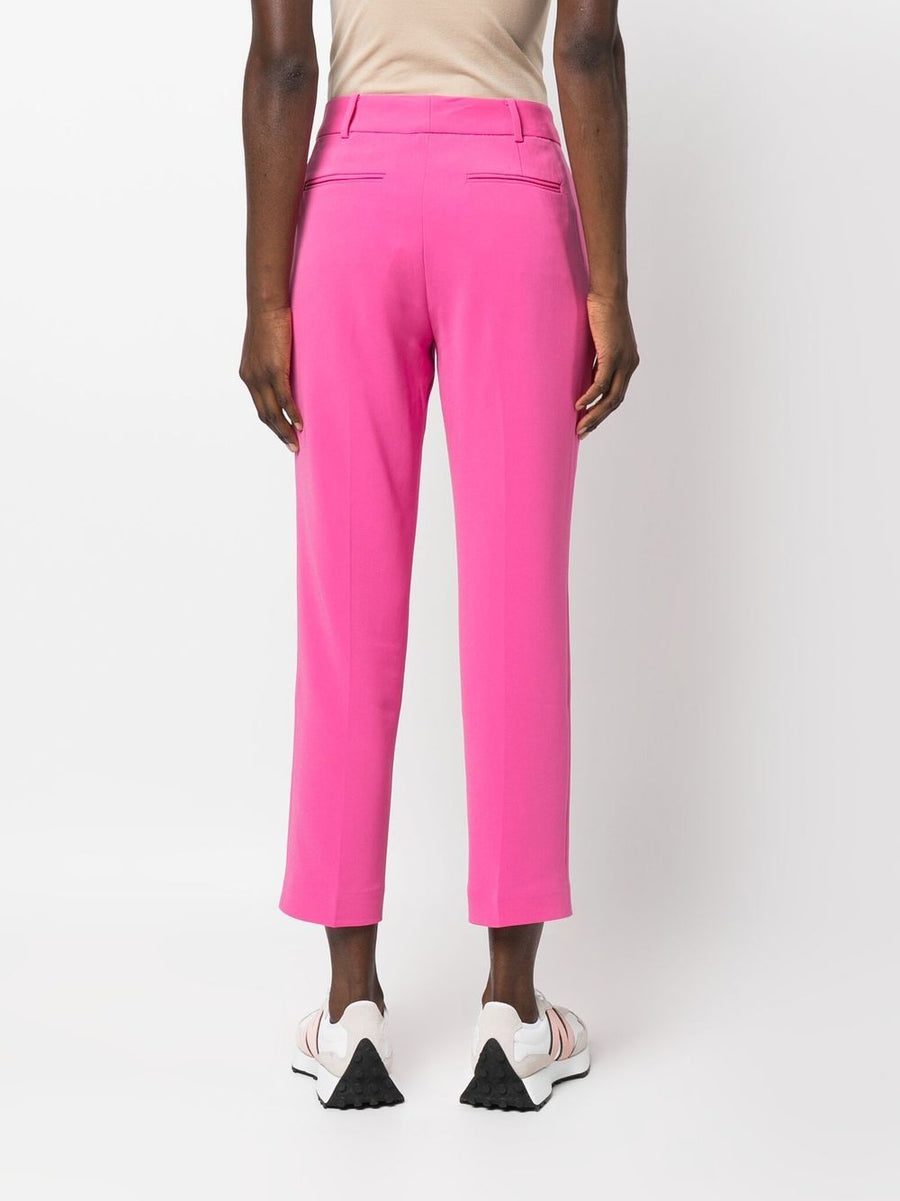 Michael Kors MMK Slim Cropped Trousers For Women In Cerise Pink Polished Tailoring Cropped Fit