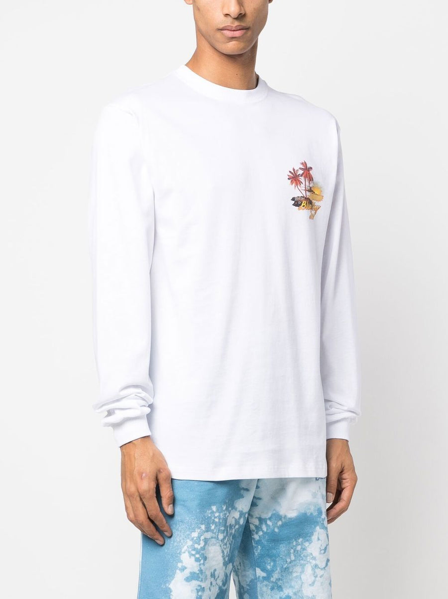 Blue Sky Inn Logo Long Sleeve T Shirt For Men Cotton 100 White Versatile Layering Essential