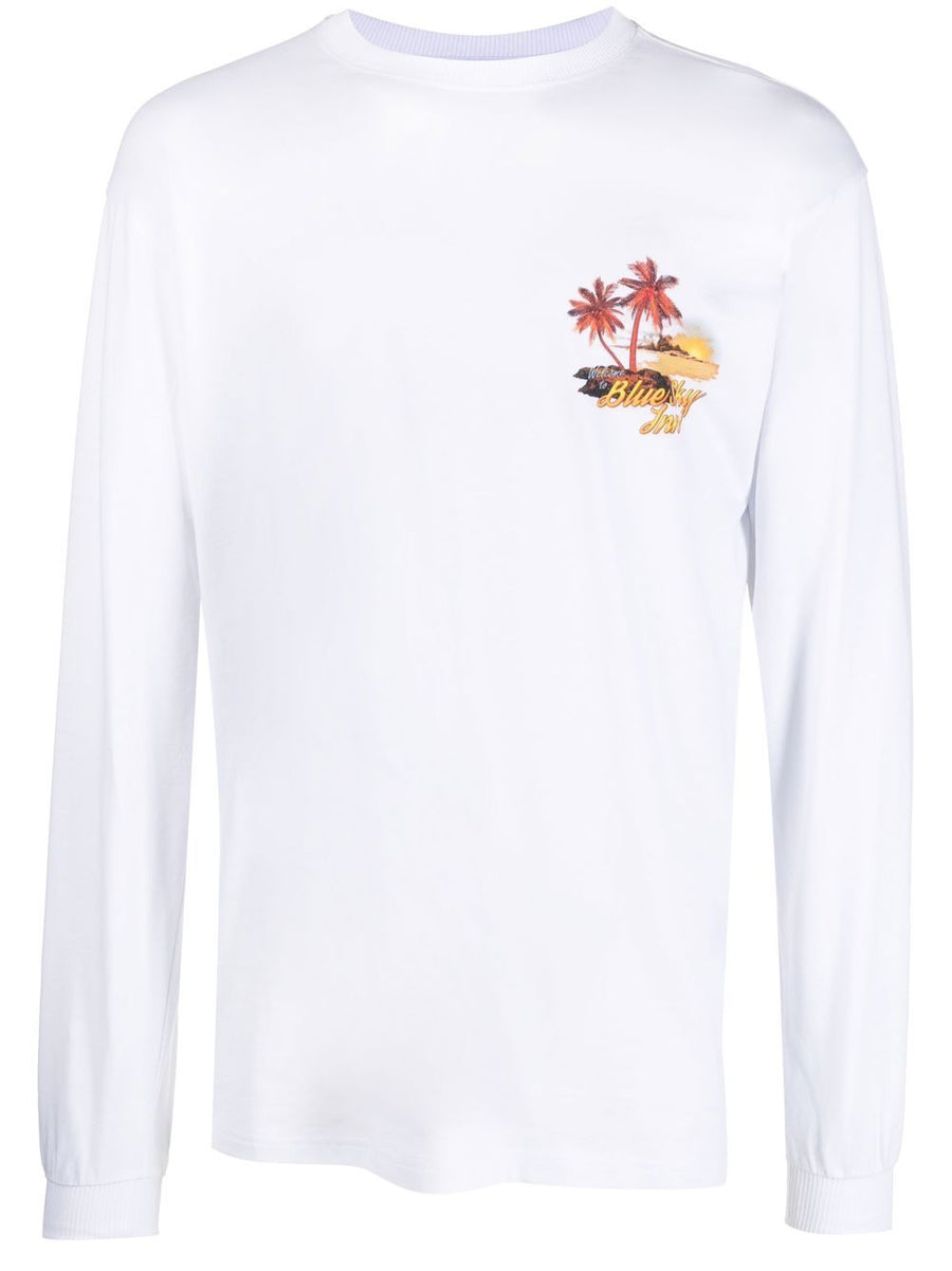 Blue Sky Inn Logo Long Sleeve T Shirt For Men Cotton 100 White Versatile Layering Essential
