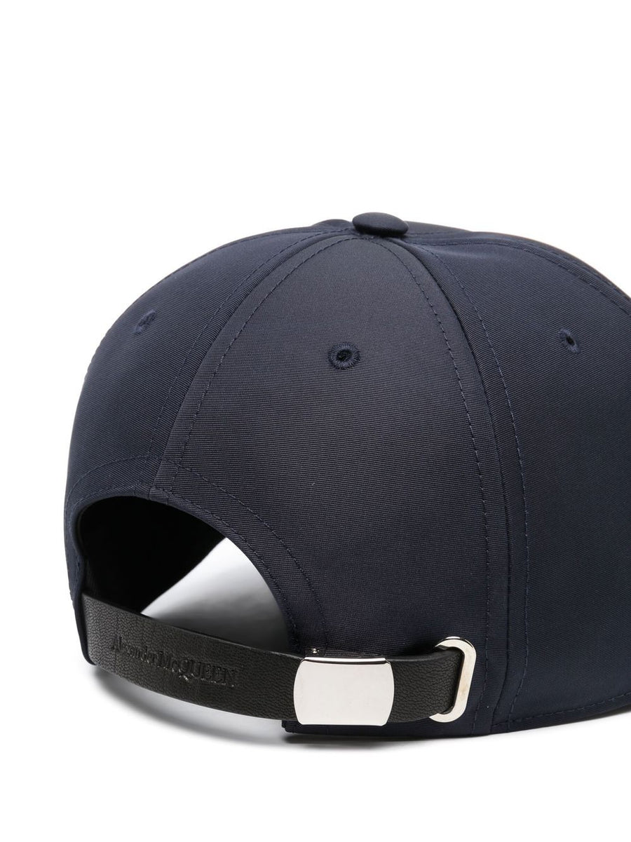 Alexander McQueen Logo Baseball Cap for Men - Premium Five Panel Graffiti Print Front Logo Navy