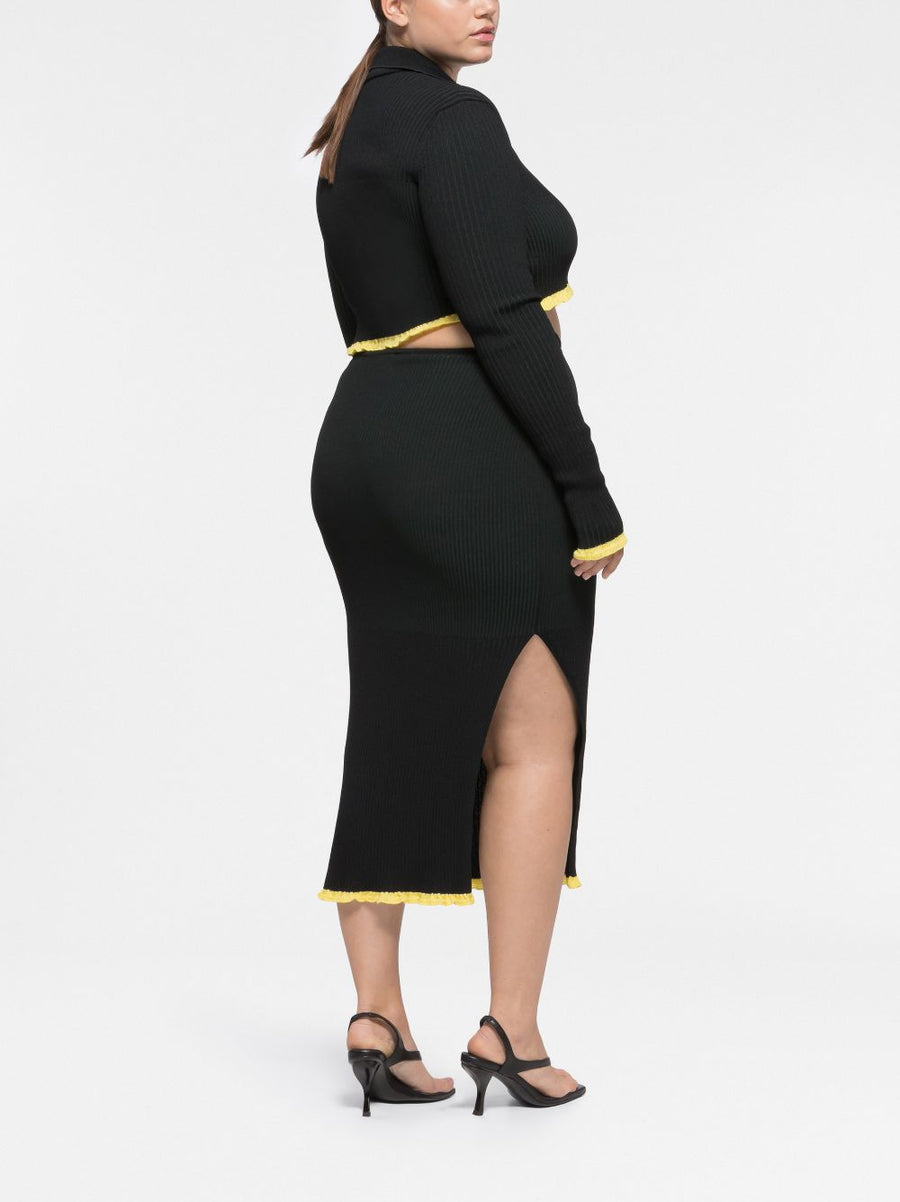 Az Factory By Ester Manas Cropped Ribbed Cardigan Top For Women Versatile Lounge To Luxe Knitwear