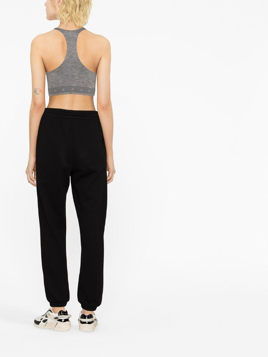 Golden Goose Racerback Top for Women Luxurious Cropped Grey Athleisure Tee With Signature Star Logo