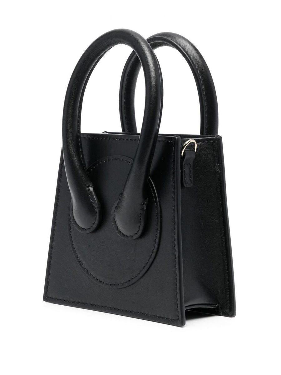 Az Factory By Ester Manas Cake Tote Bag For Women Black Calf Leather Compact City Carry