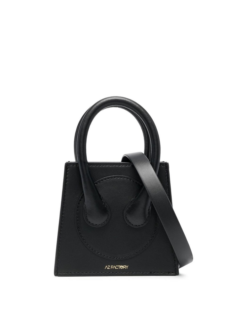 Az Factory By Ester Manas Cake Tote Bag For Women Black Calf Leather Compact City Carry