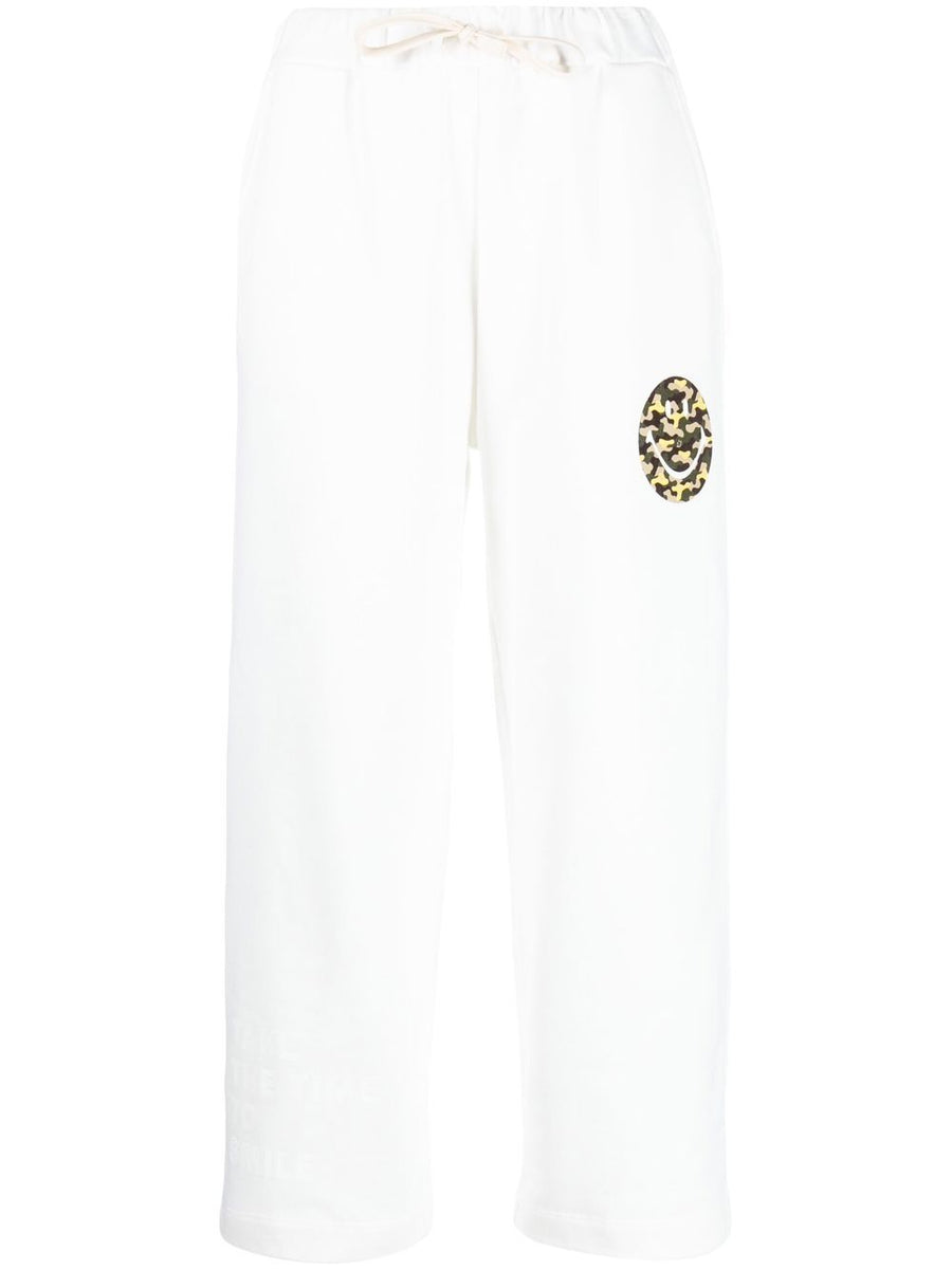 Joshua Sanders Smiley Logo Cotton Sweatpants For Women With Elastic Waistband And Graphic Print