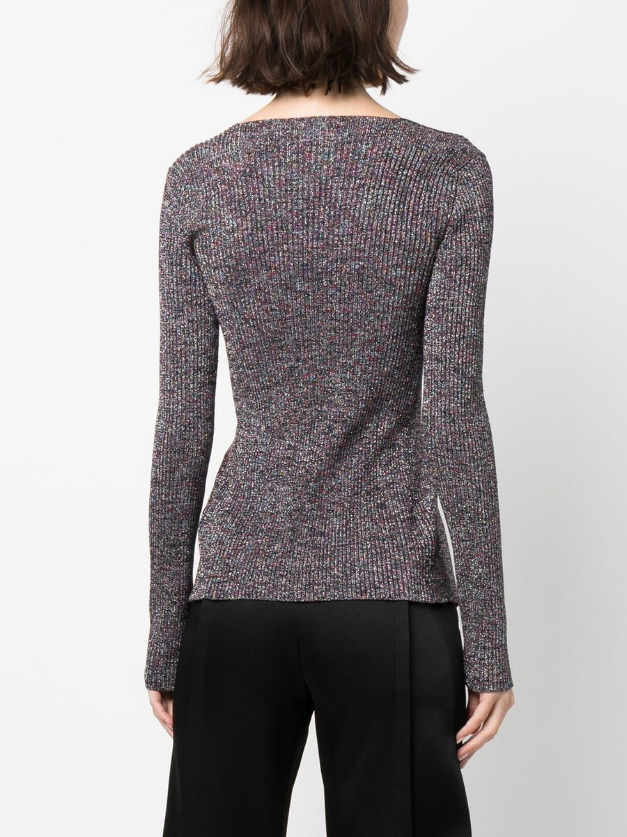 GCDS Logo Lurex Cardigan For Women With Glitter Detailing Luxurious Grey Knit Topwear