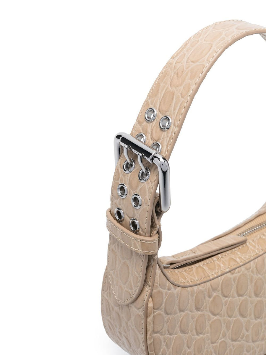 Crocodile Embossed Calf Leather Shoulder Bag By Far Mini Soho For Women Everyday Luxury