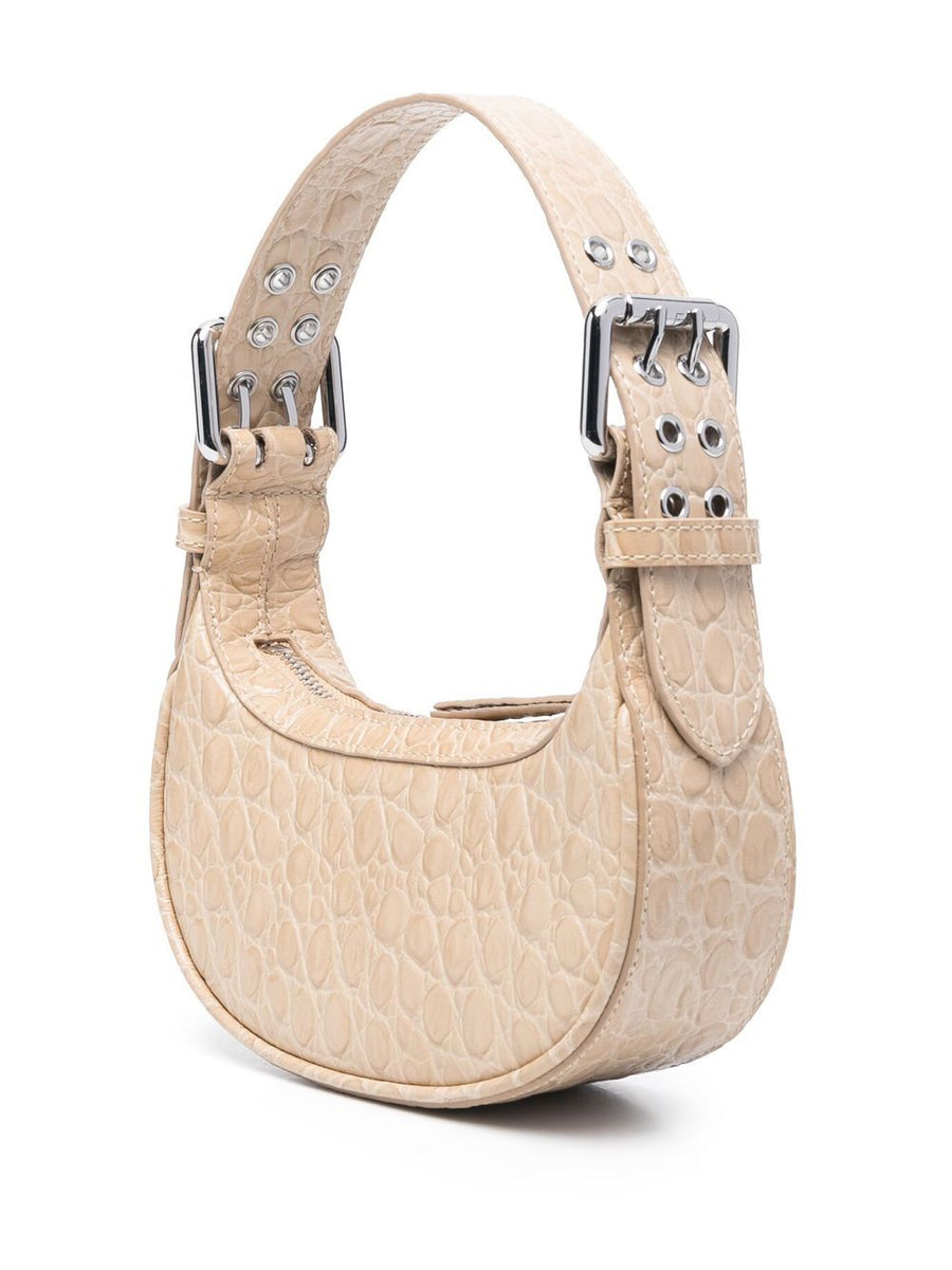 Crocodile Embossed Calf Leather Shoulder Bag By Far Mini Soho For Women Everyday Luxury
