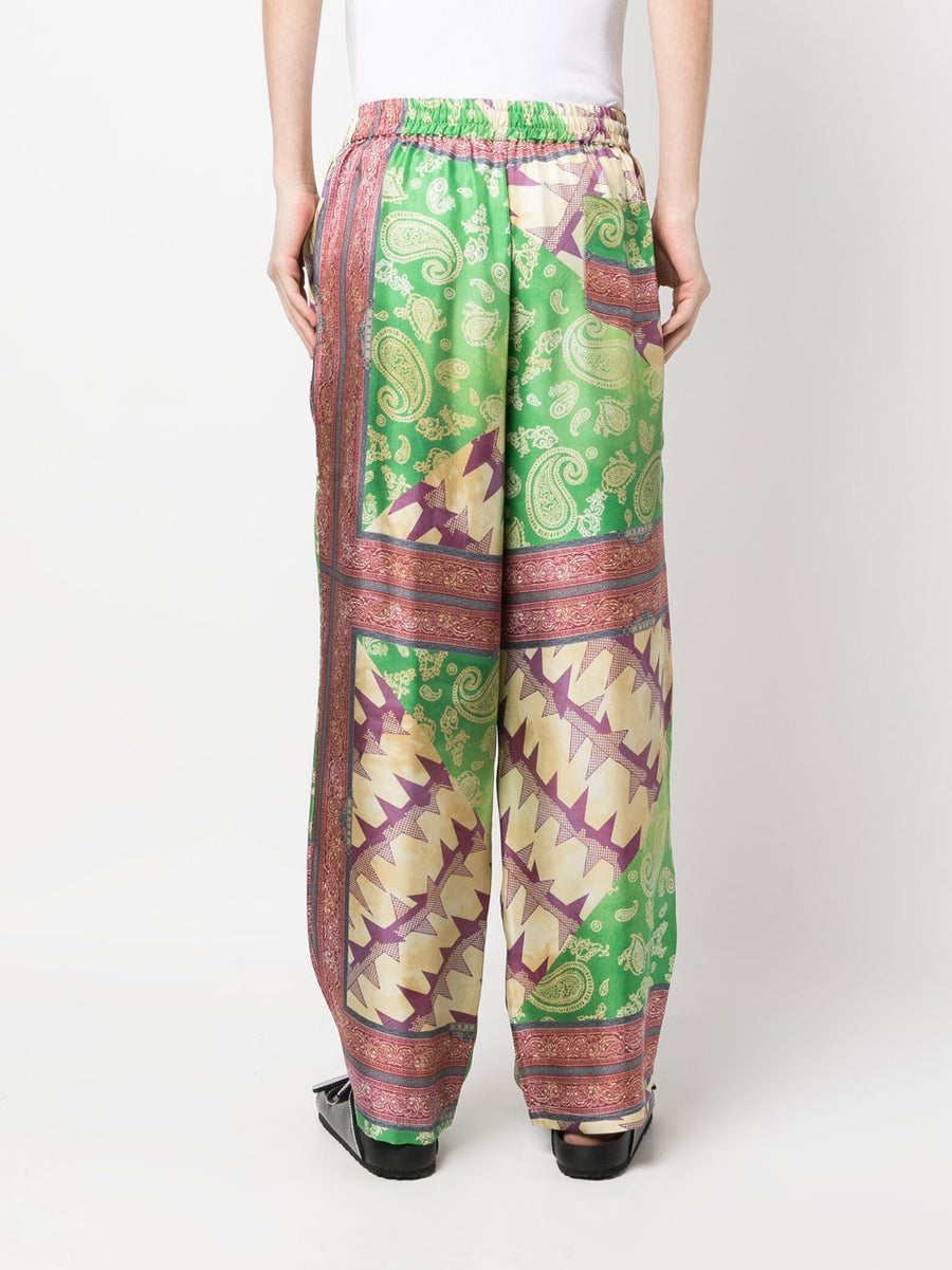 Aries Printed Silk Trousers For Men Wide Leg Comfort
