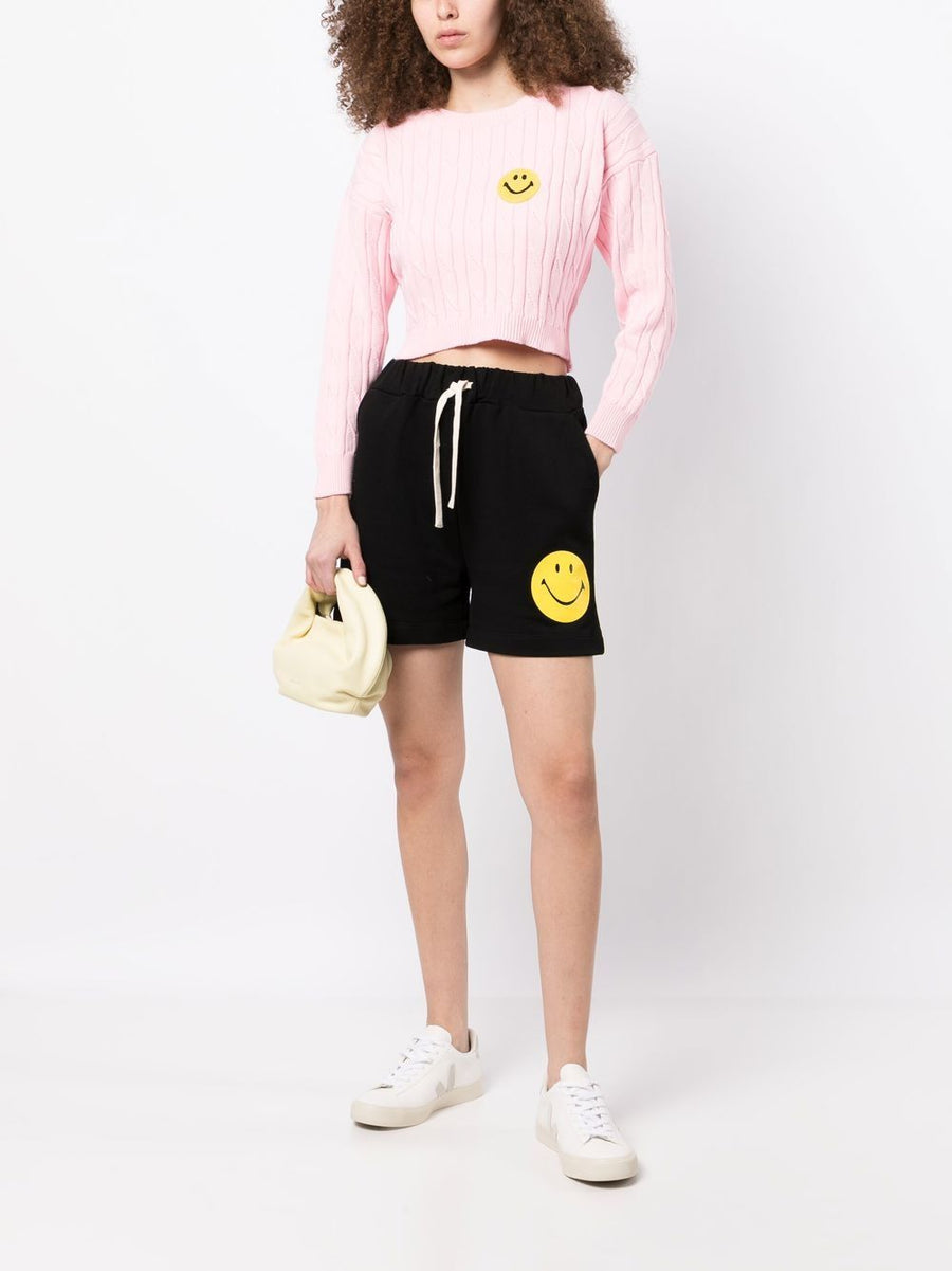 Joshua Sanders Smiley Logo Cotton Shorts Premium 100 Percent Cotton Unisex Casual Summer Wear