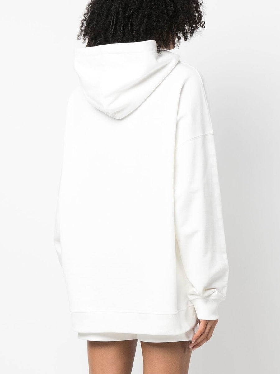 Joshua Sanders Smiley Logo Cotton Hoodie Cream White Soft Comfort Everyday Casual Streetwear For Women