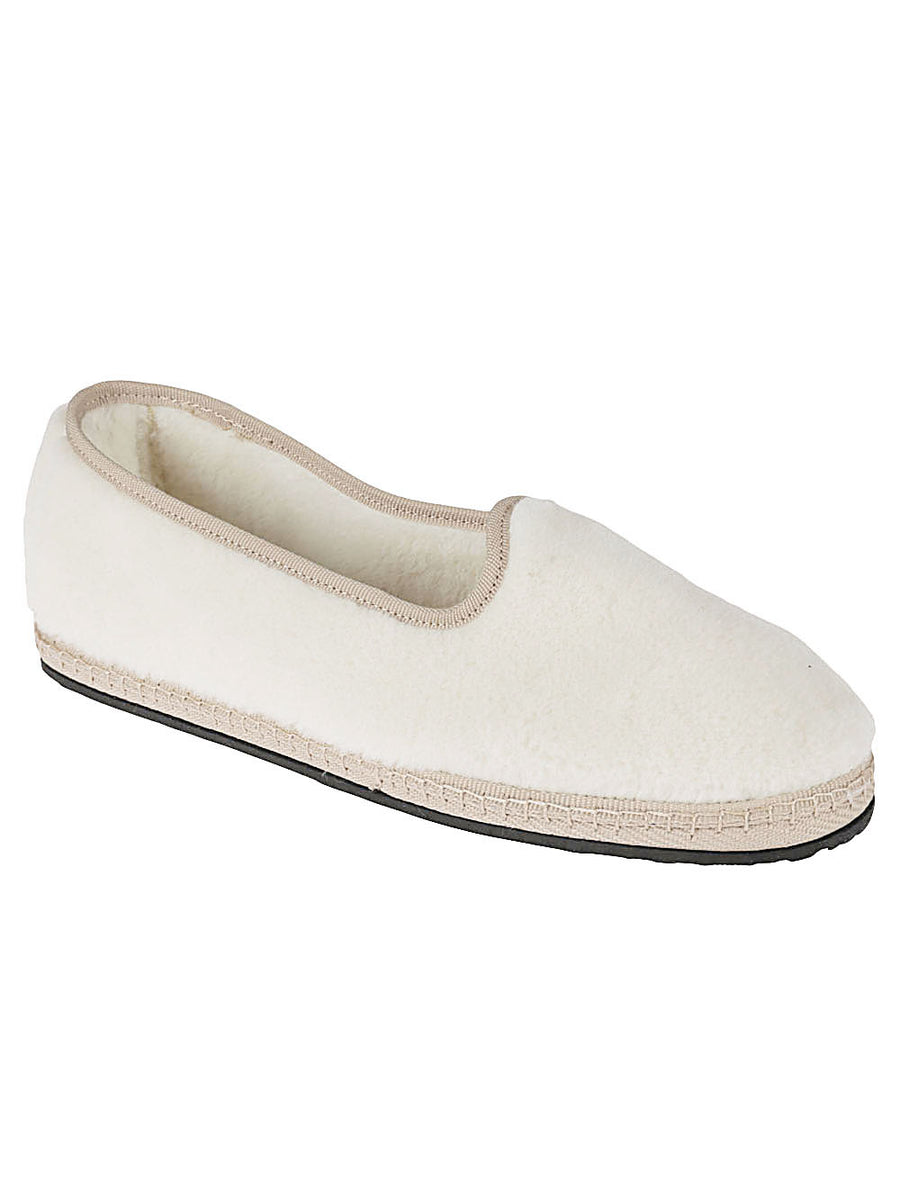 Piedàterre Venezia Slippers Handmade In Italy Friulana Velvet Upper White Alpaca Wool Lining Rubber Sole For Women