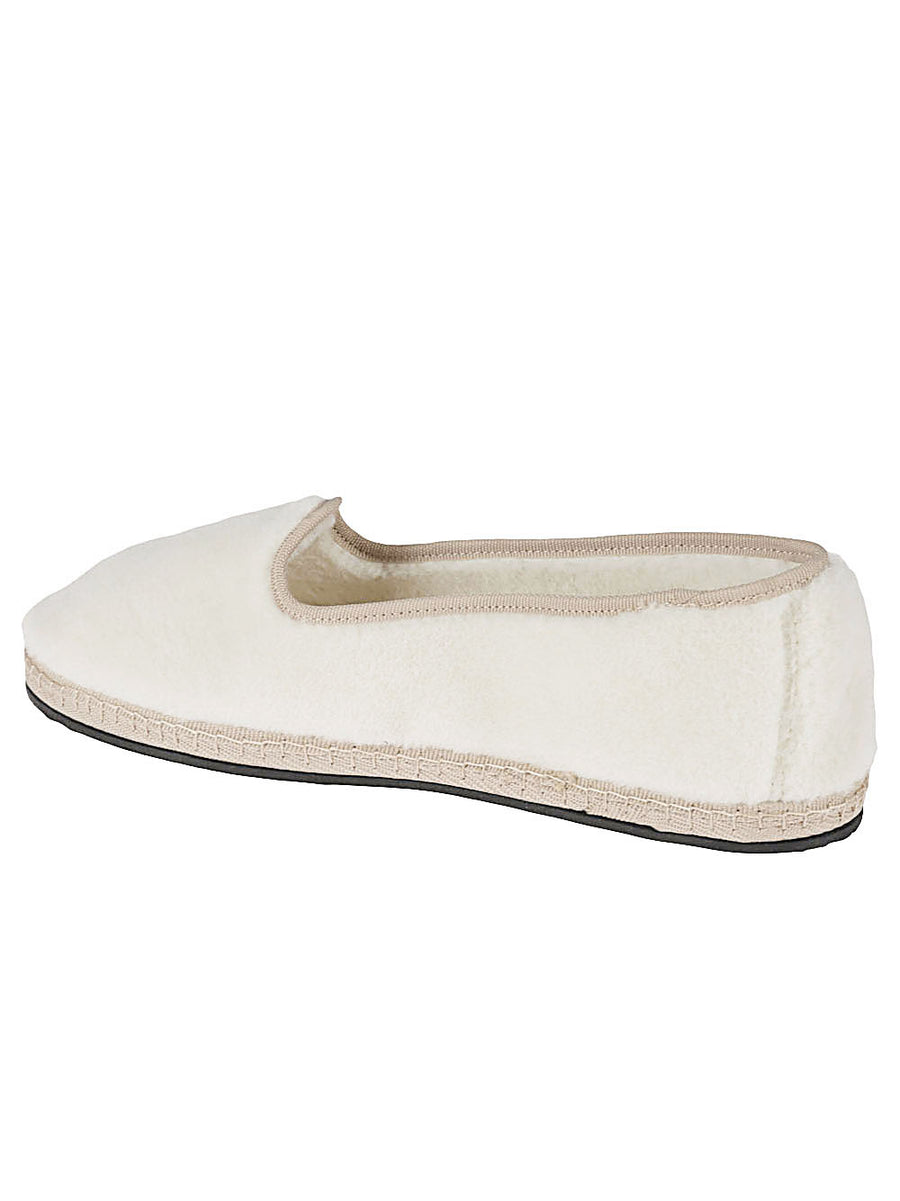 Piedàterre Venezia Slippers Handmade In Italy Friulana Velvet Upper White Alpaca Wool Lining Rubber Sole For Women