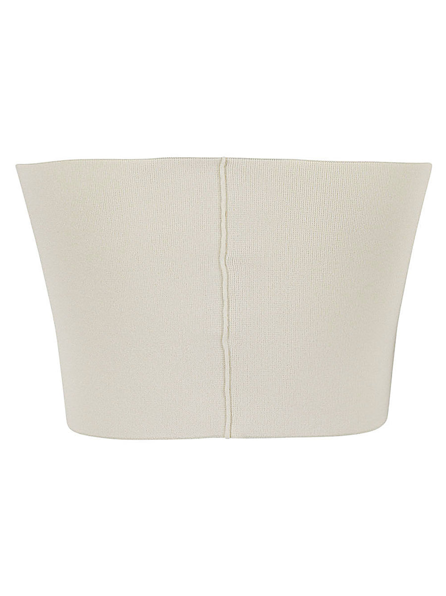 Liviana Conti Viscose Bandeau Top Soft Draped Beige For Women Summer Essential Luxurious Versatile