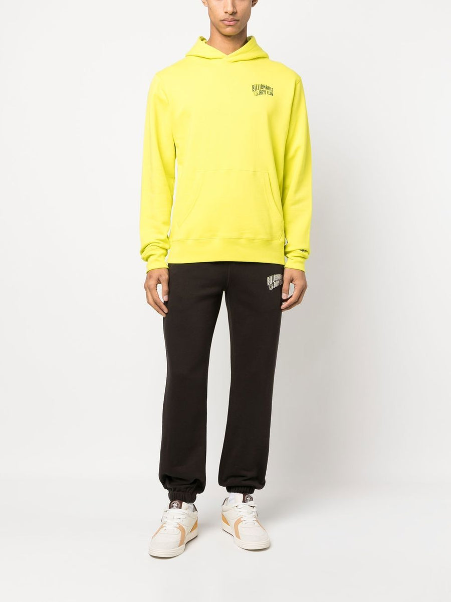 Billionaire Logo Hoodie Premium Cotton Comfort With Chest Print Sleeve Embroidery Yellow Accents For Men