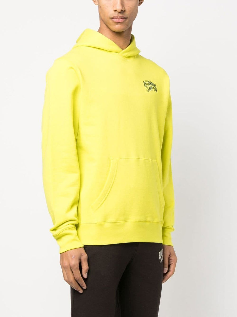 Billionaire Logo Hoodie Premium Cotton Comfort With Chest Print Sleeve Embroidery Yellow Accents For Men