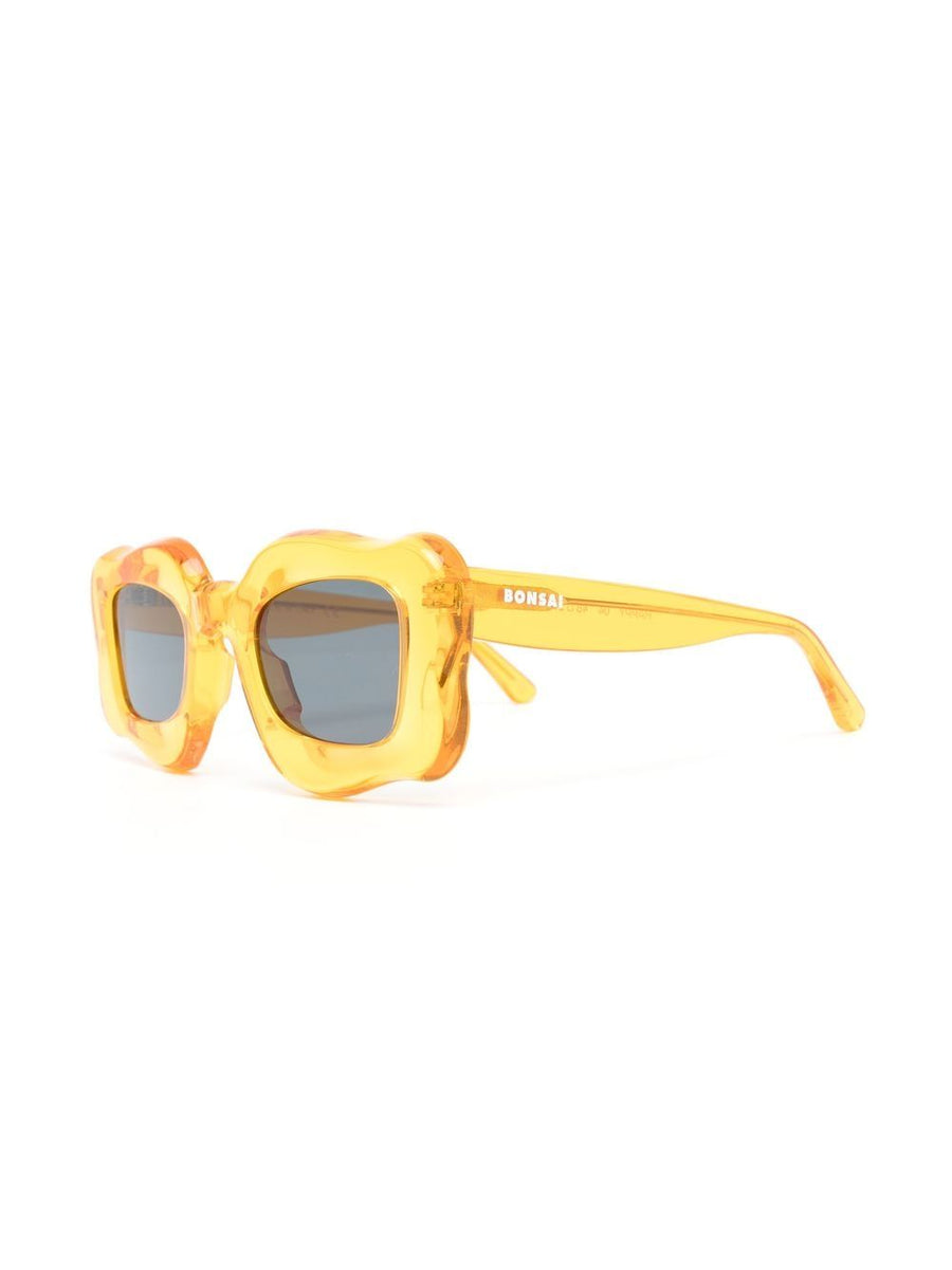 Bonsai Sunglasses Oversized Curved Frame Orange Transparent For Unisex Daily Wear