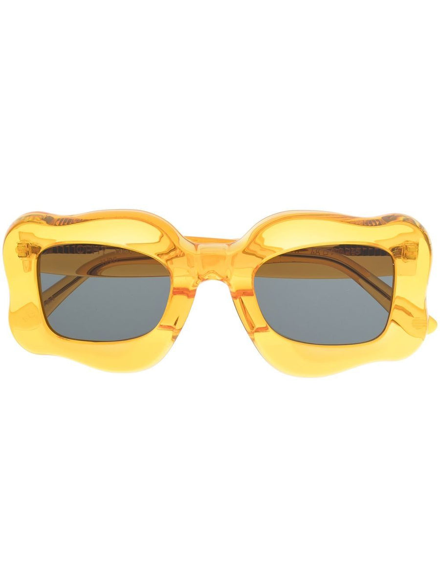 Bonsai Sunglasses Oversized Curved Frame Orange Transparent For Unisex Daily Wear