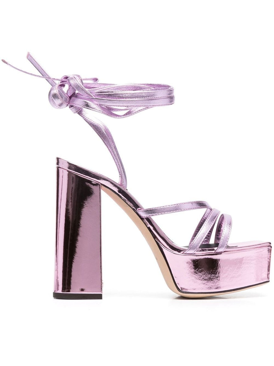Giuseppe Zanotti Pink Metallic Platform Sandals 125mm Heel For Statement Worthy Women