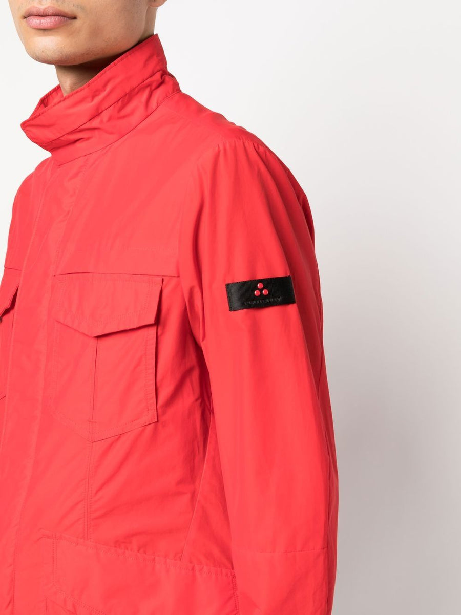 Peuterey Metal Blouson Jacket For Men Orange Cotton Blend With Durable Concealed Closure And Four Pockets