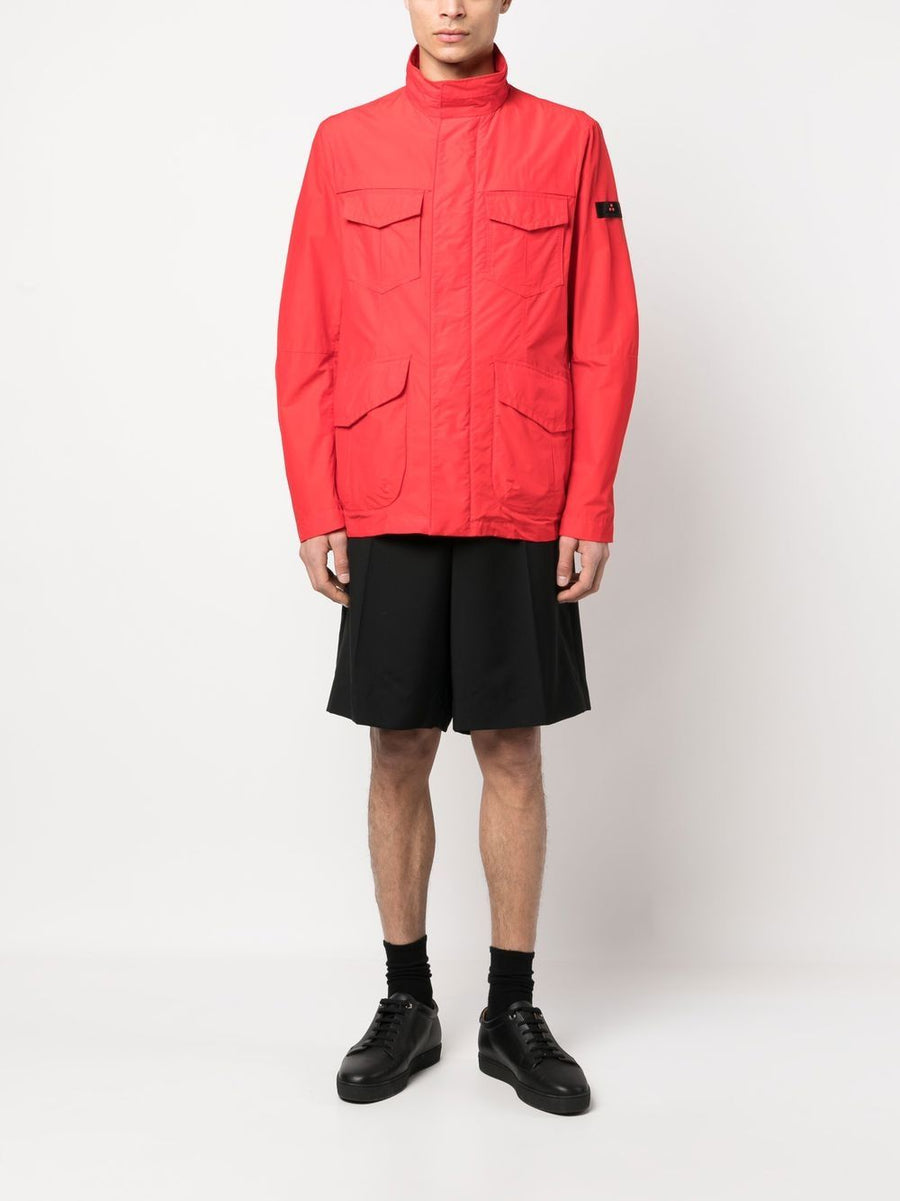 Peuterey Metal Blouson Jacket For Men Orange Cotton Blend With Durable Concealed Closure And Four Pockets