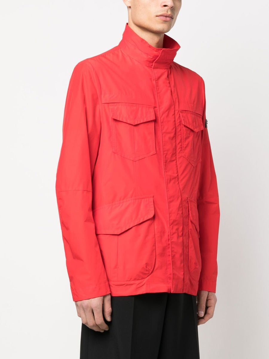 Peuterey Metal Blouson Jacket For Men Orange Cotton Blend With Durable Concealed Closure And Four Pockets