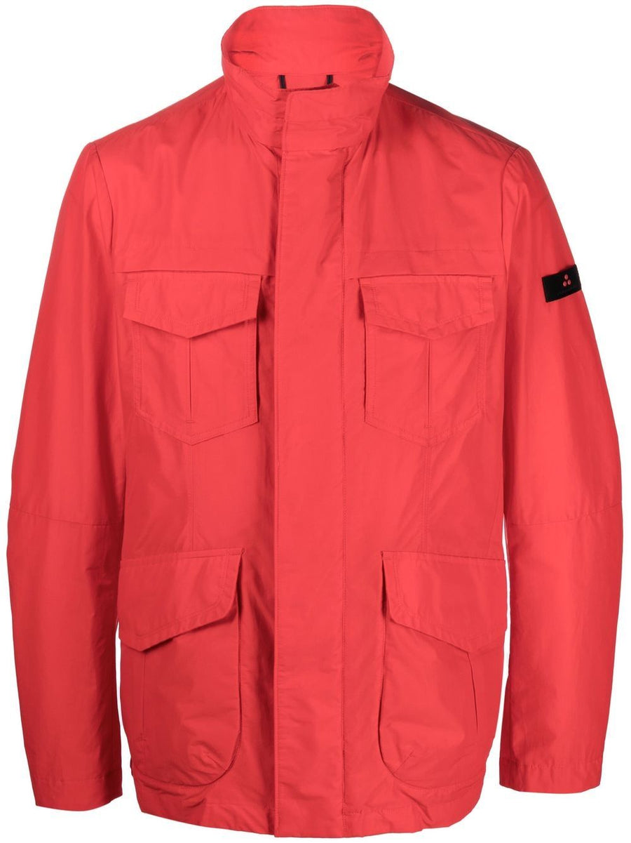 Peuterey Metal Blouson Jacket For Men Orange Cotton Blend With Durable Concealed Closure And Four Pockets