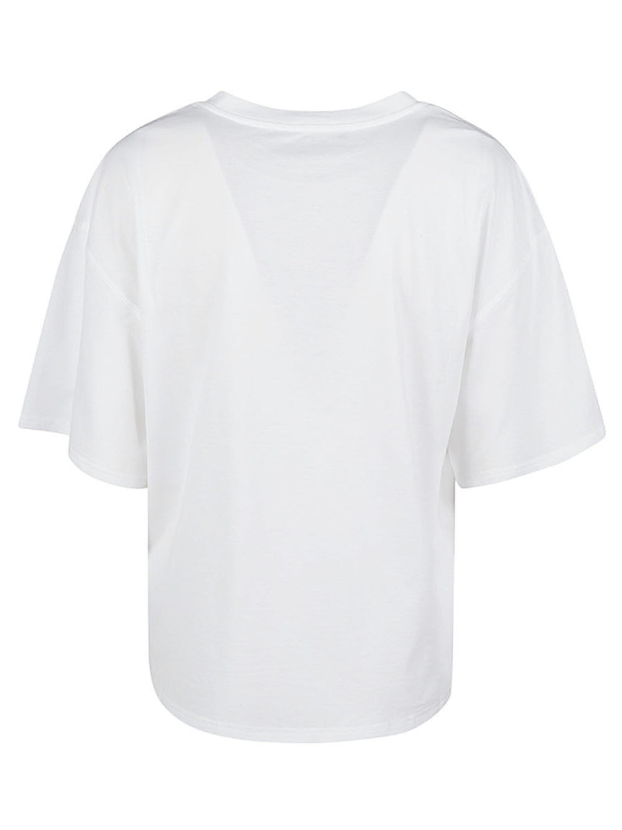 Liviana Conti Oversized Cotton T Shirt For Women Soft 100 Percent Cotton Relaxed Everyday Top