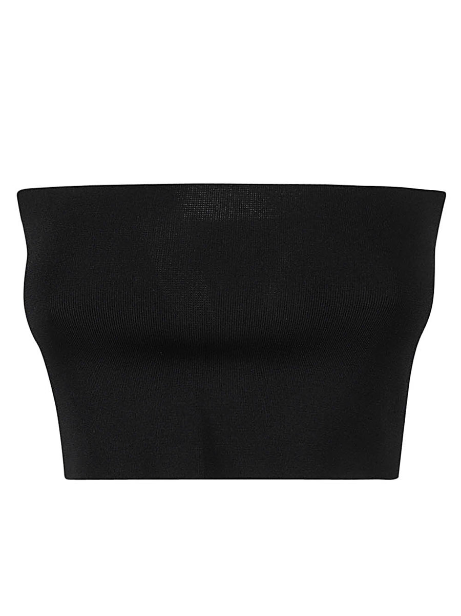 Liviana Conti Black Viscose Bandeau Top For Women Lightweight And Versatile Polished Wardrobe Essential