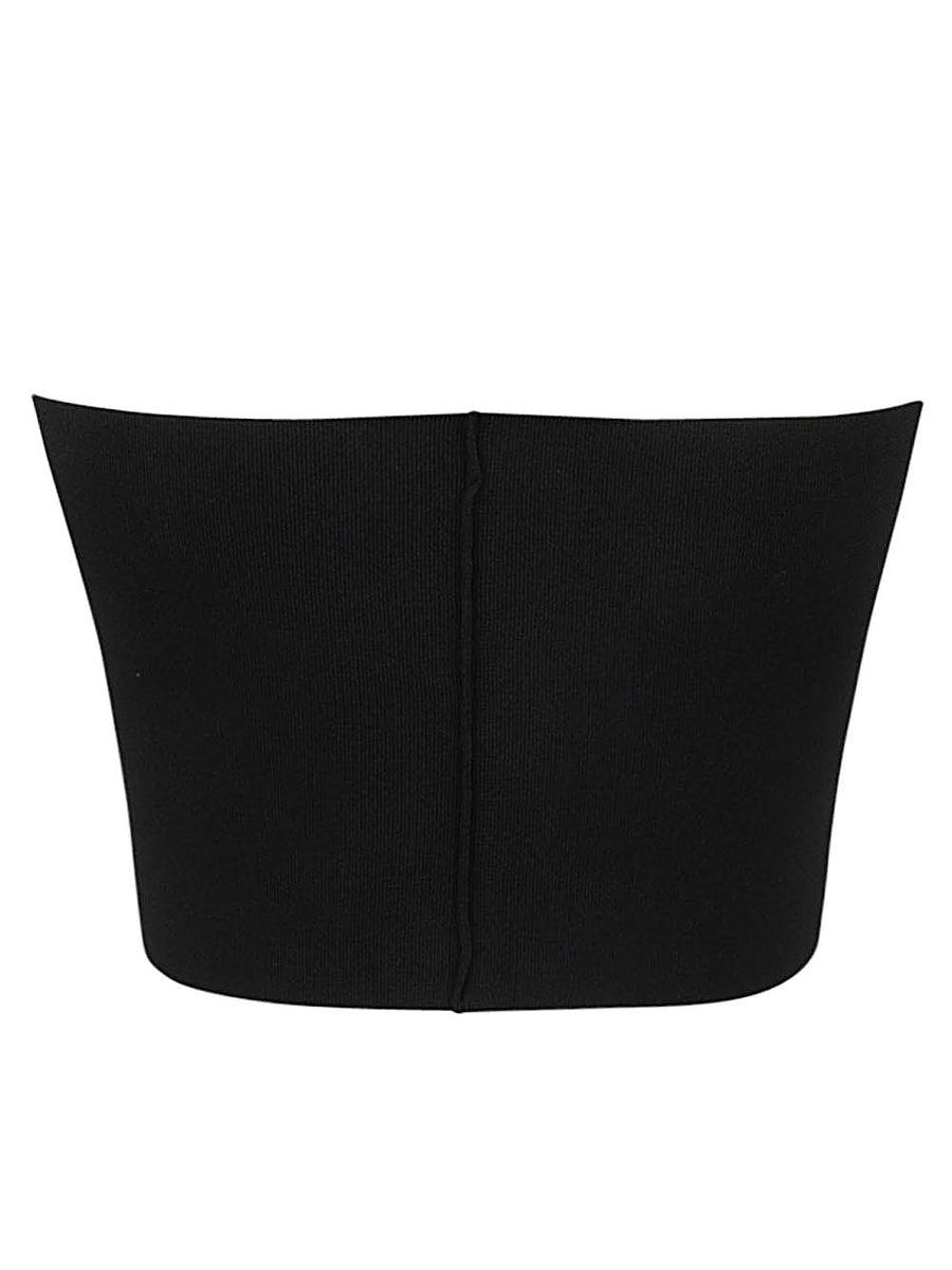 Liviana Conti Black Viscose Bandeau Top For Women Lightweight And Versatile Polished Wardrobe Essential