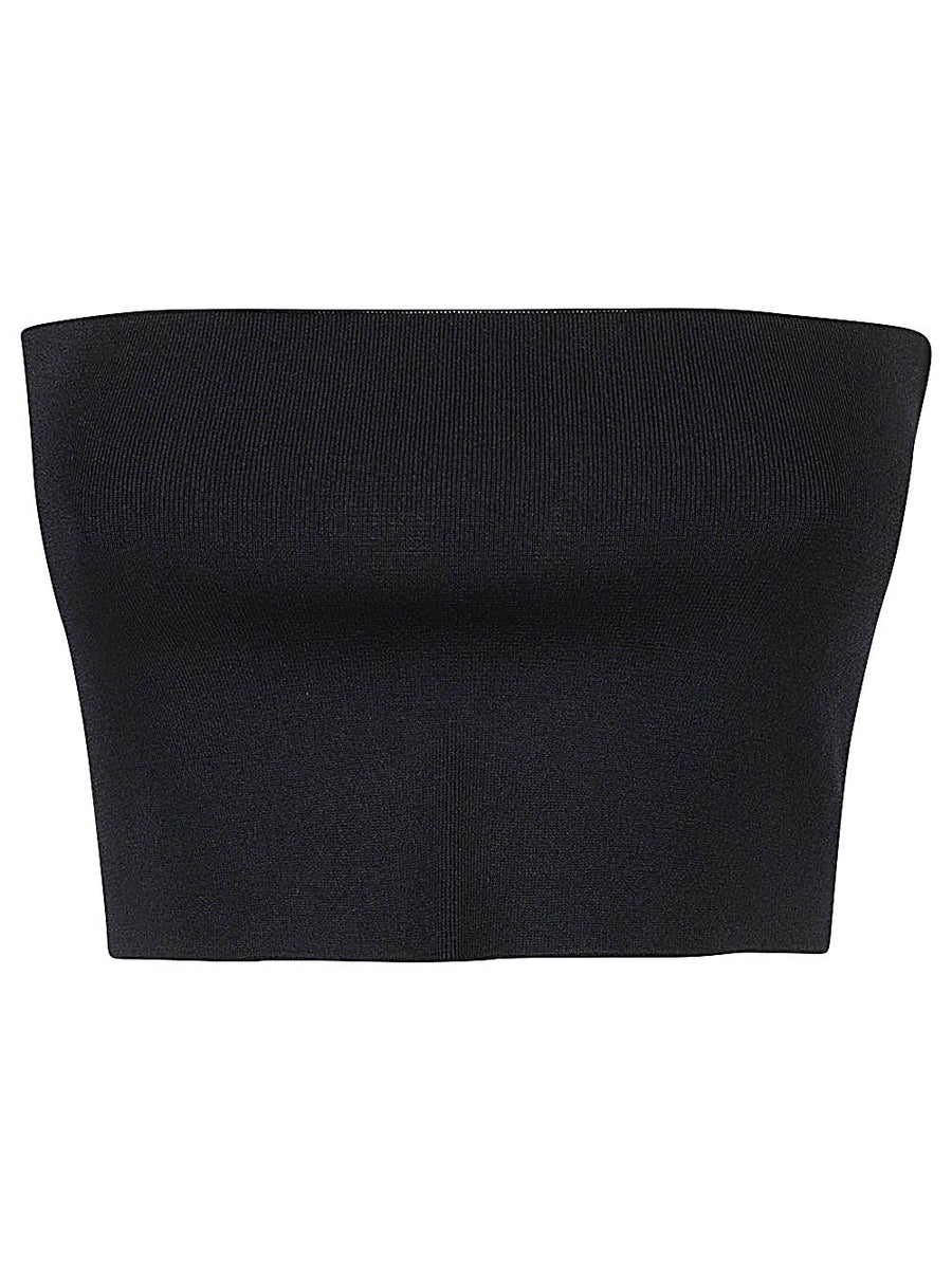 Liviana Conti Viscose Bandeau Top Blue Strapless Draped Silhouette For Women Premium Lightweight Summer Top True To Size