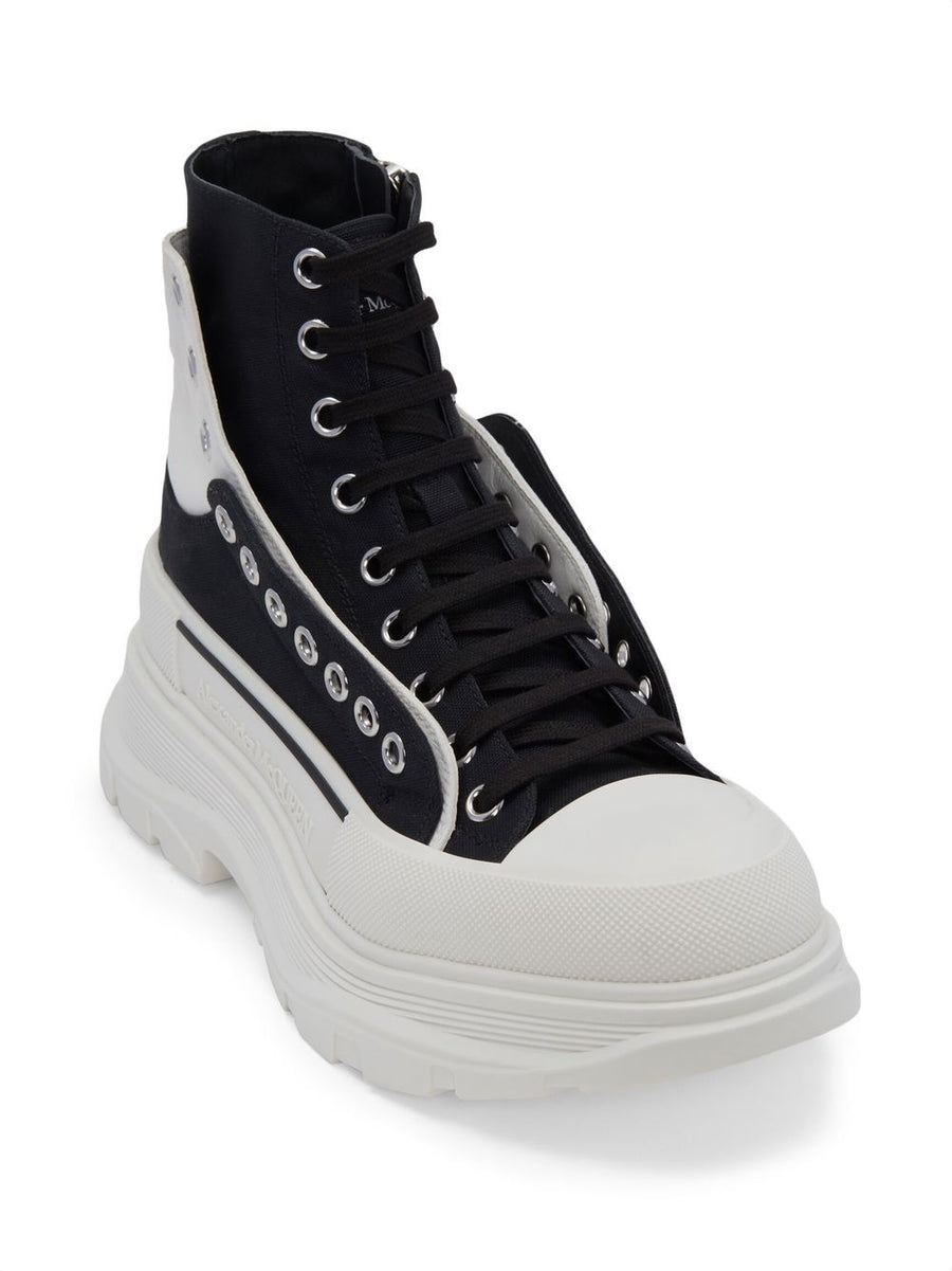 Alexander McQueen Tread Slick Lace Up Boots For Men Luxury Urban Edge Bold Statement