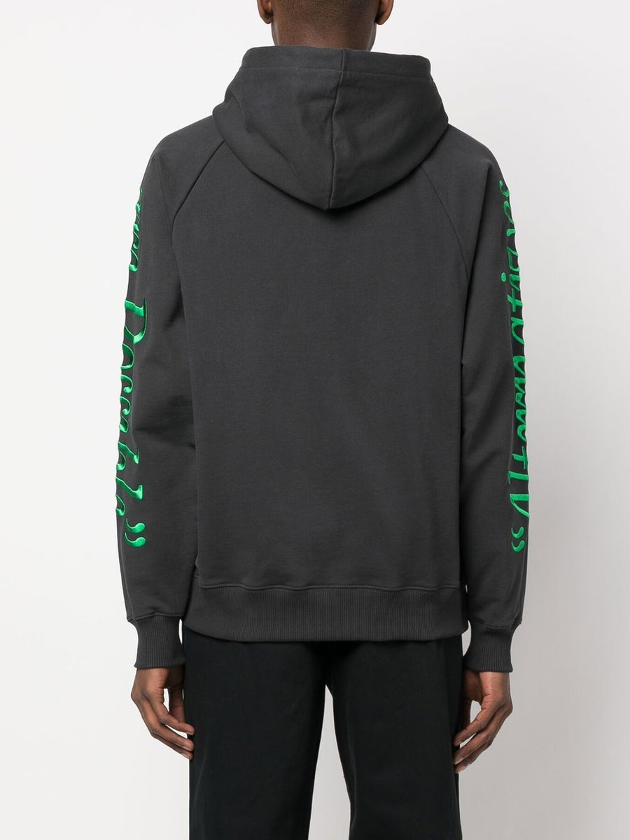 Etudes Racing Eco Organic Cotton Hoodie With Green Embroidery For Men Streetwear Essential