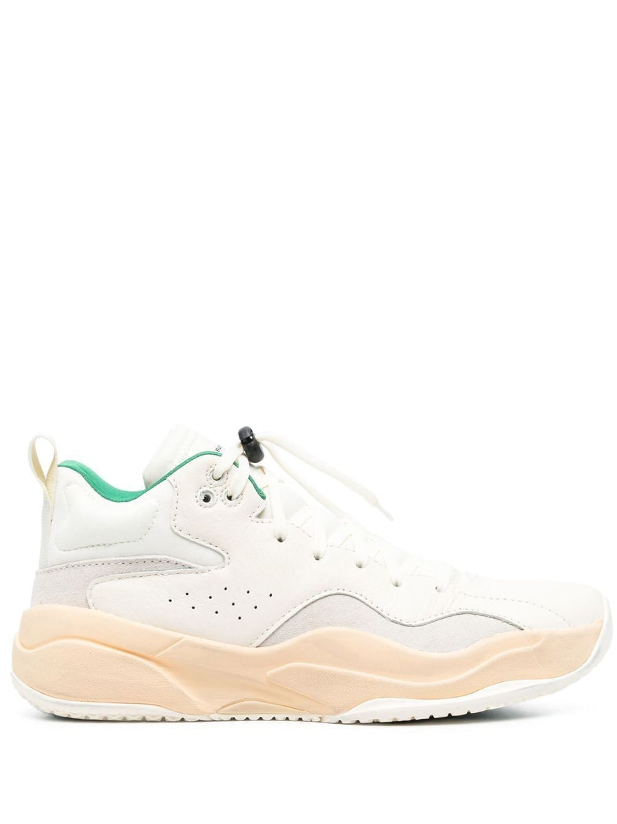 Brand Black Villain Dirty Sneaker For Men Premium All White Low Top With Calf Leather Suede And Fabric Panels
