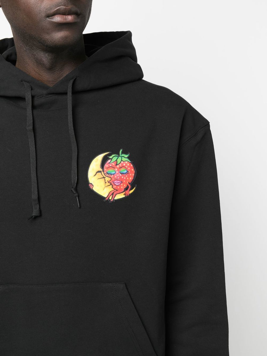 Sky High Farm Workwear Hoodie For Men With Graphic Chest Print 100% Cotton Drawstring Hood Sustainable