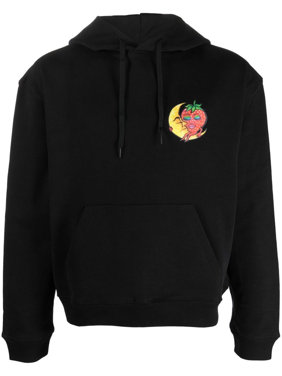 Sky High Farm Workwear Hoodie For Men With Graphic Chest Print 100% Cotton Drawstring Hood Sustainable