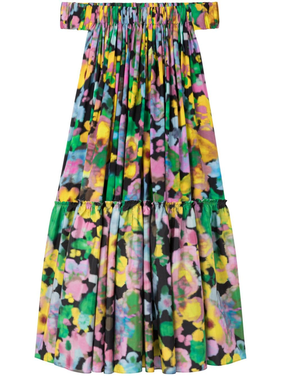 AZ Factory With Lutz Huelle Gaia Floral Off Shoulder Midi Dress For Women Versatile Day To Night Crepe