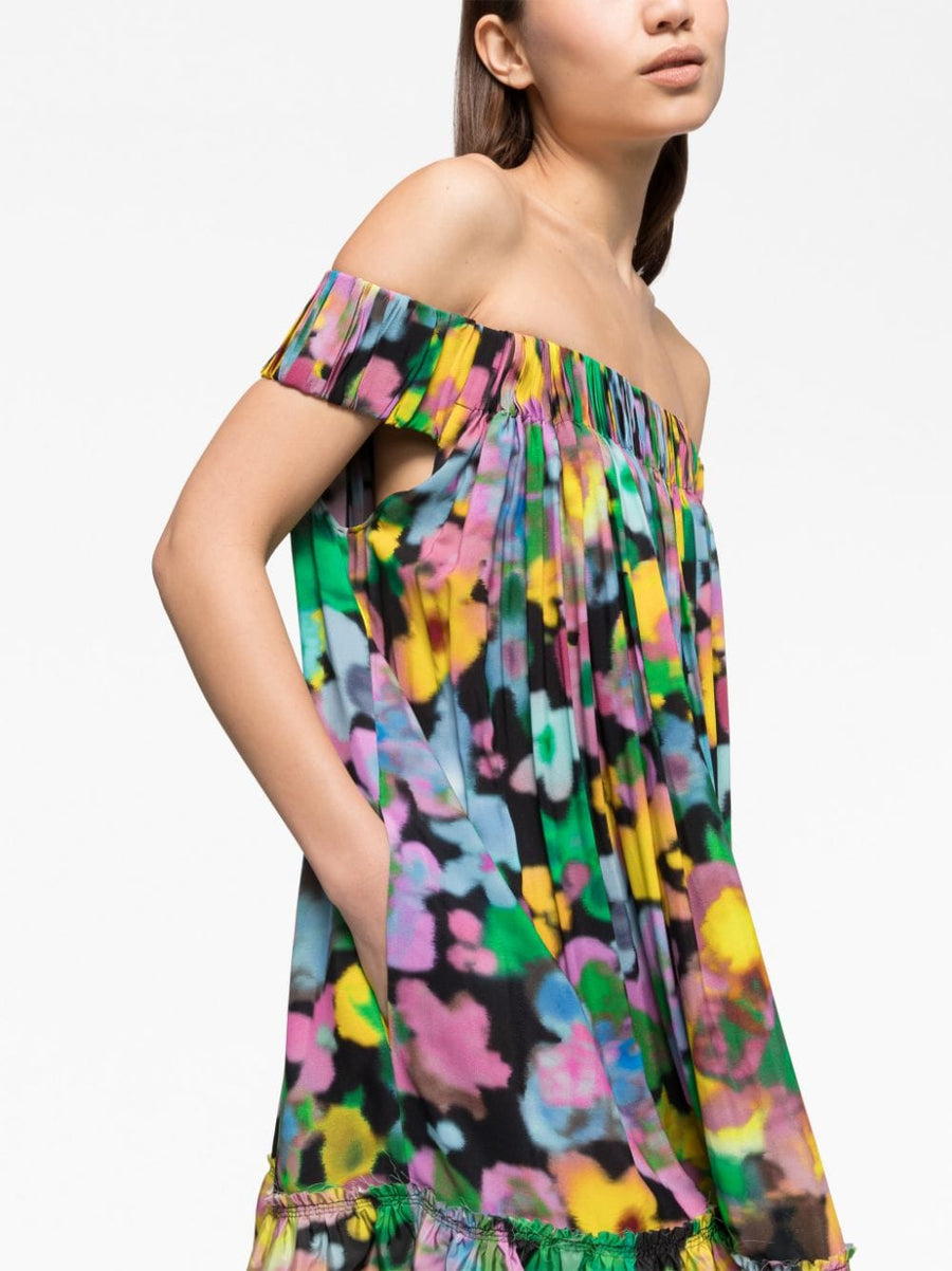 AZ Factory With Lutz Huelle Gaia Floral Off Shoulder Midi Dress For Women Versatile Day To Night Crepe