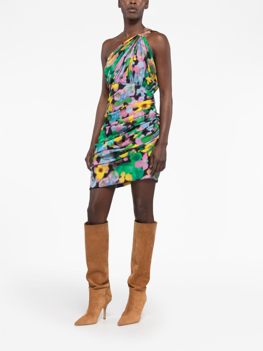 AZ Factory X Lutz Huelle Ava Floral OneShoulder Mini Dress For Women Resort Ready Draped Silhouette