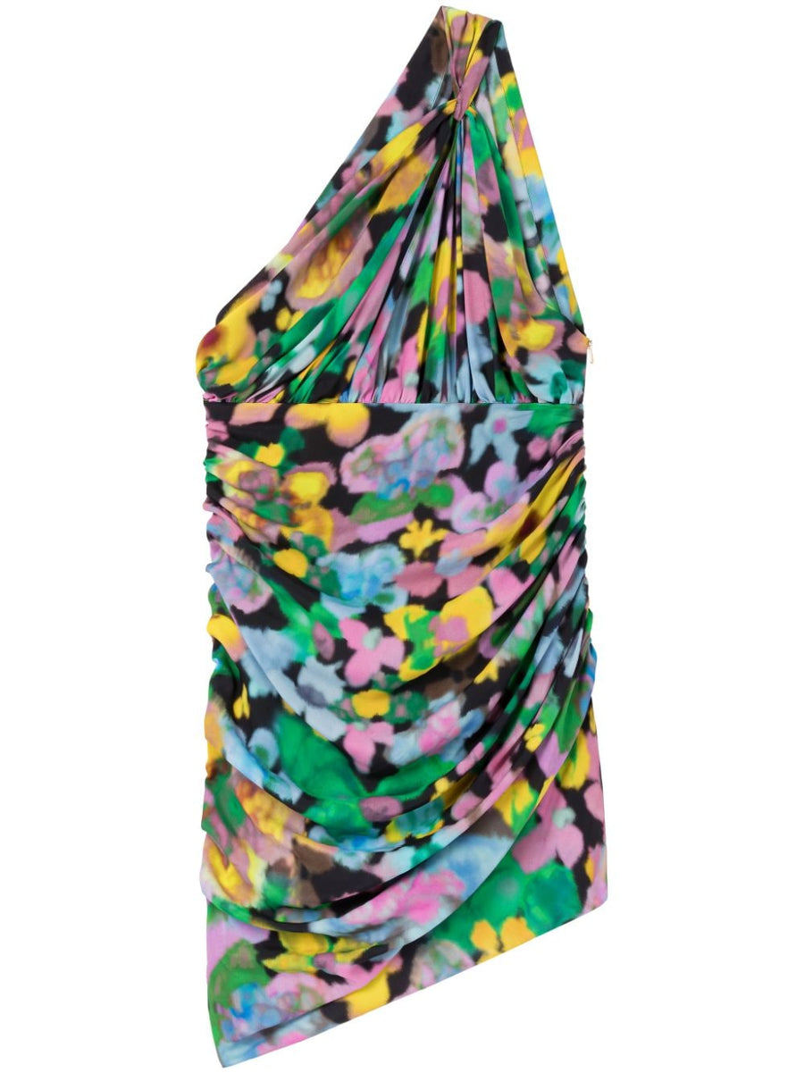AZ Factory X Lutz Huelle Ava Floral OneShoulder Mini Dress For Women Resort Ready Draped Silhouette