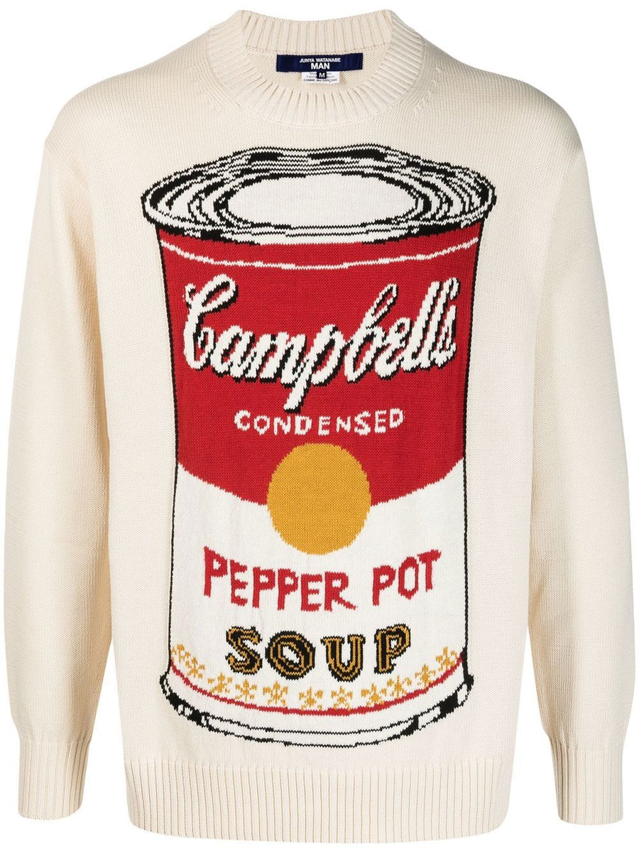 Junya Watanabe Printed Cotton Sweater Andy Warhol Collaboration For Men Art Texture Knit