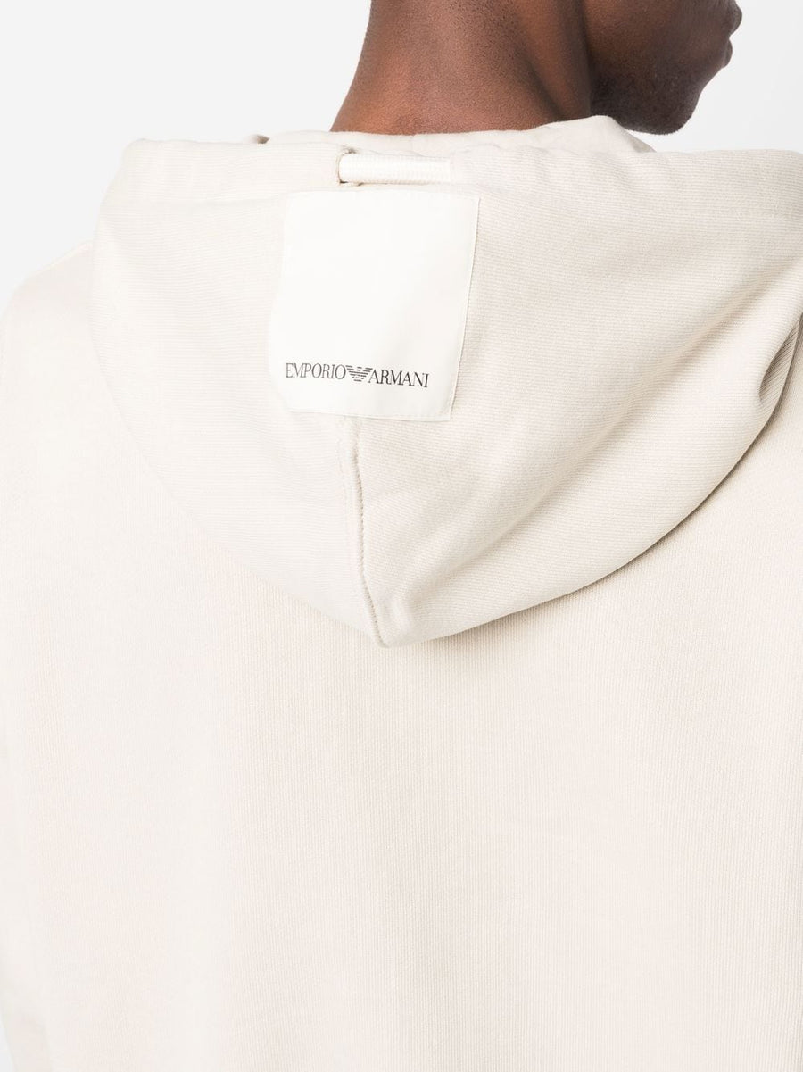 Emporio Armani Cotton Hoodie For Men With Logo Comfort